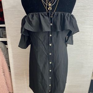 Off the shoulder black sun dress